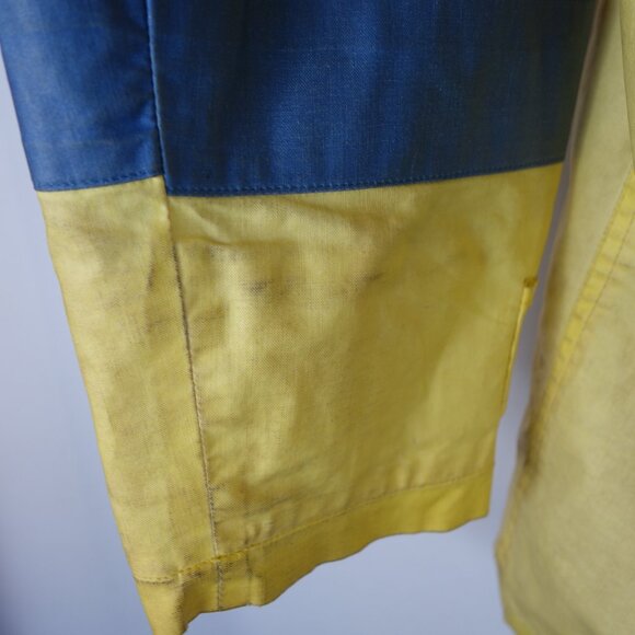 Vintage Ralph Lauren Embroidered Fireman Rain Jacket w/ Red Lining, Size Large - Picture 9 of 16